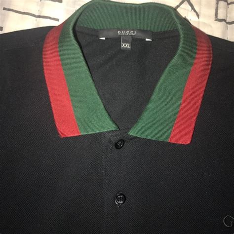 Gucci Polo Red Green Collar 